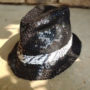 Vintage Hot Kiss Sequins Zebra Fedora